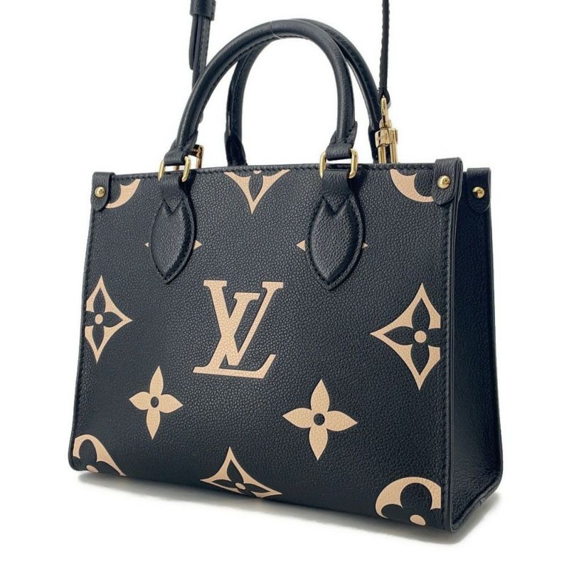 ルイヴィトン トートバッグ モノグラム・アンプラント オンザゴーPM M45659 2wayショルダーバッグ 黒 ブラック