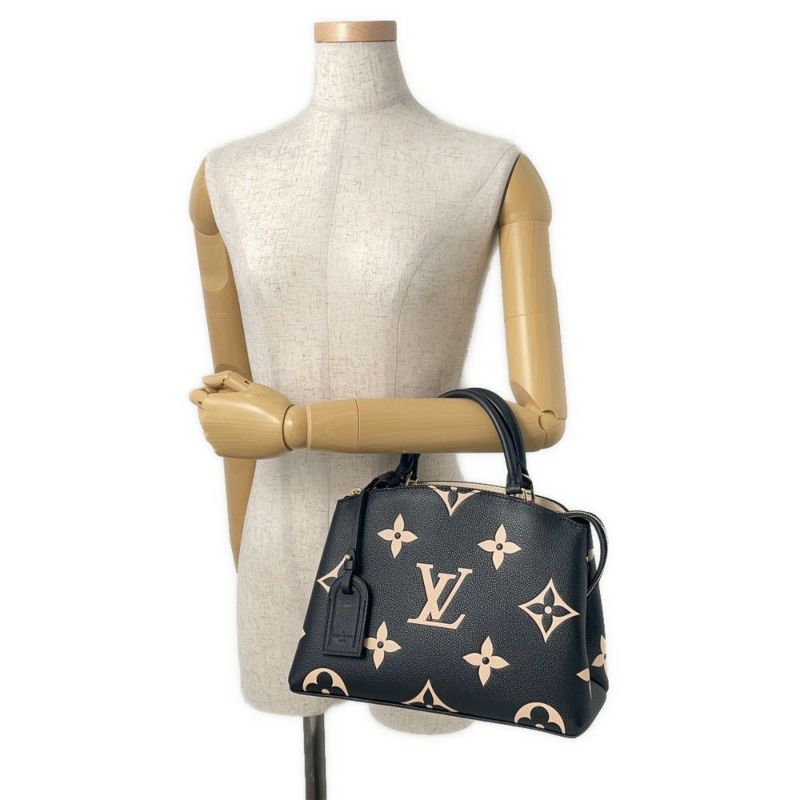 ルイヴィトン ハンドバッグ バイカラー モノグラム・アンプラント プティ・パレPM M58913 黒 ブラック 2way