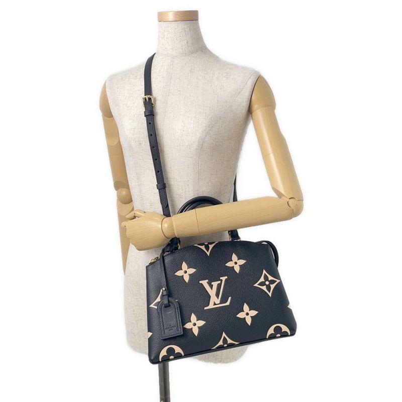 ルイヴィトン ハンドバッグ バイカラー モノグラム・アンプラント プティ・パレPM M58913 黒 ブラック 2way