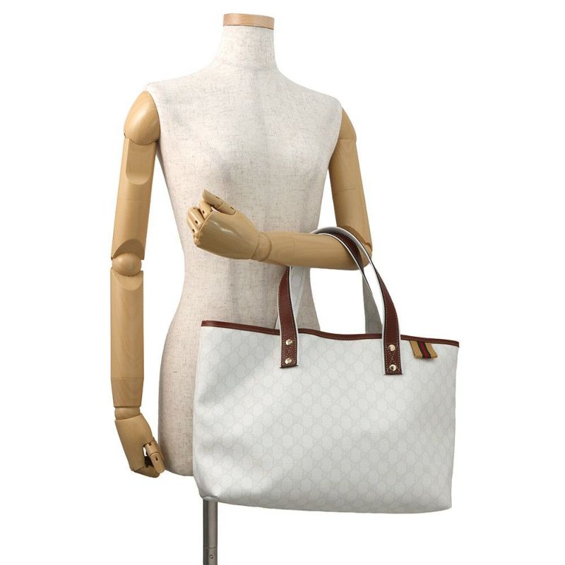 グッチ トートバッグ シェリーライン GGスプリーム 211134 GUCCI バッグ ウェブ 白
