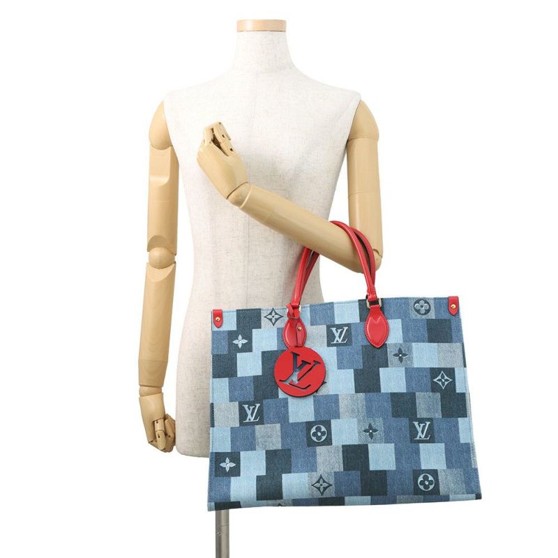 ルイヴィトン トートバッグ モノグラム・デニム オンザゴー GM M44992 LOUIS VUITTON ヴィトン バッグ 2way ショルダー
