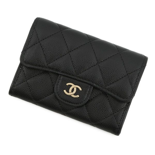 シャネル コインケース マトラッセ クラシック フラップ ココマーク キャビアスキン AP4096 CHANEL 財布 黒