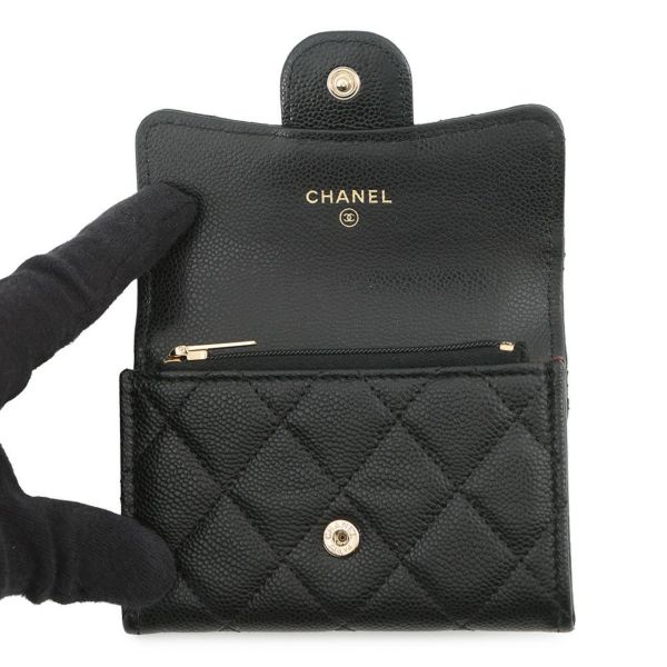シャネル コインケース マトラッセ クラシック フラップ ココマーク キャビアスキン AP4096 CHANEL 財布 黒