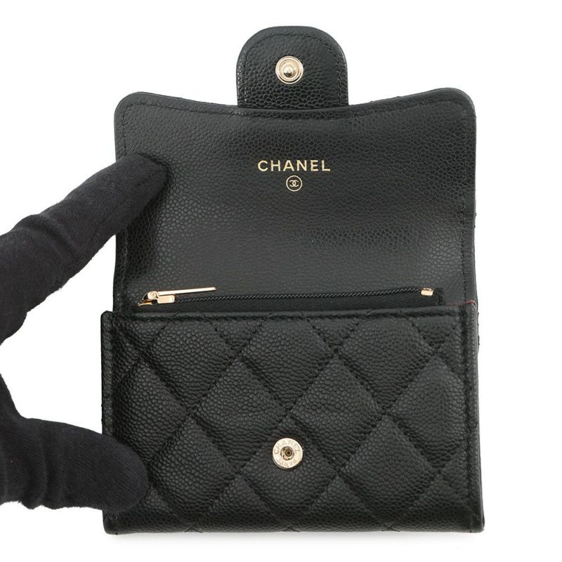 シャネル コインケース マトラッセ クラシック フラップ ココマーク キャビアスキン AP4096 CHANEL 財布 黒