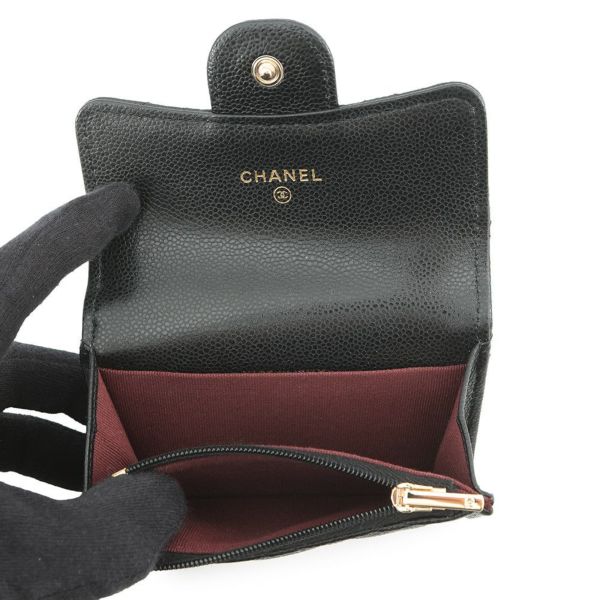 シャネル コインケース マトラッセ クラシック フラップ ココマーク キャビアスキン AP4096 CHANEL 財布 黒