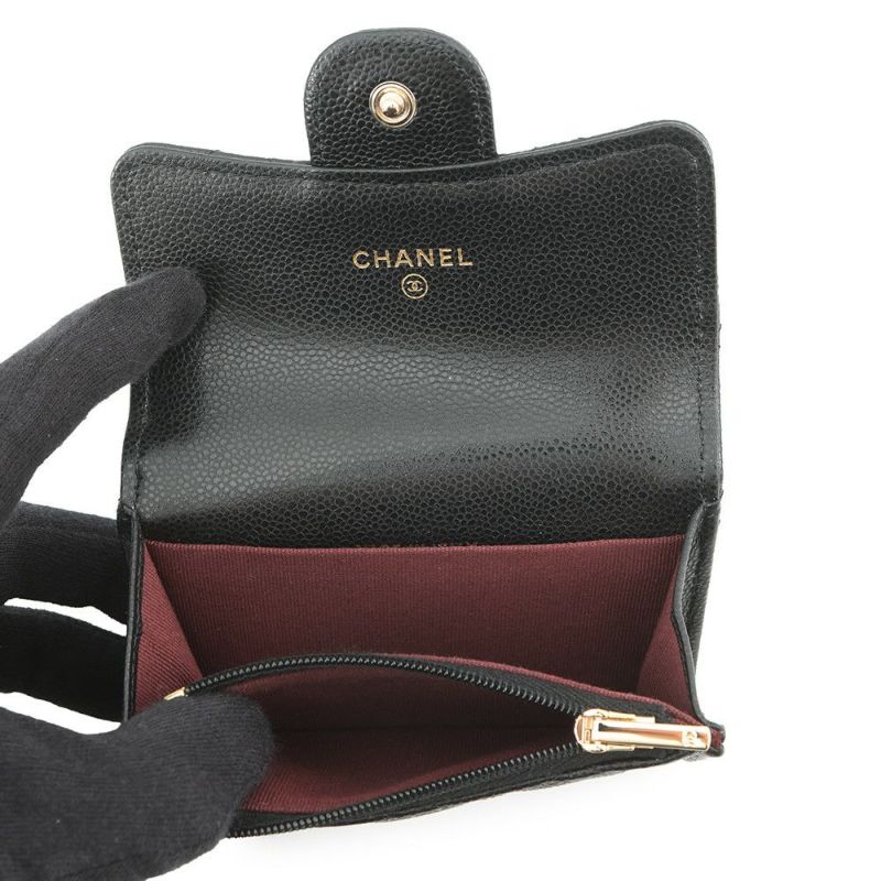 シャネル コインケース マトラッセ クラシック フラップ ココマーク キャビアスキン AP4096 CHANEL 財布 黒