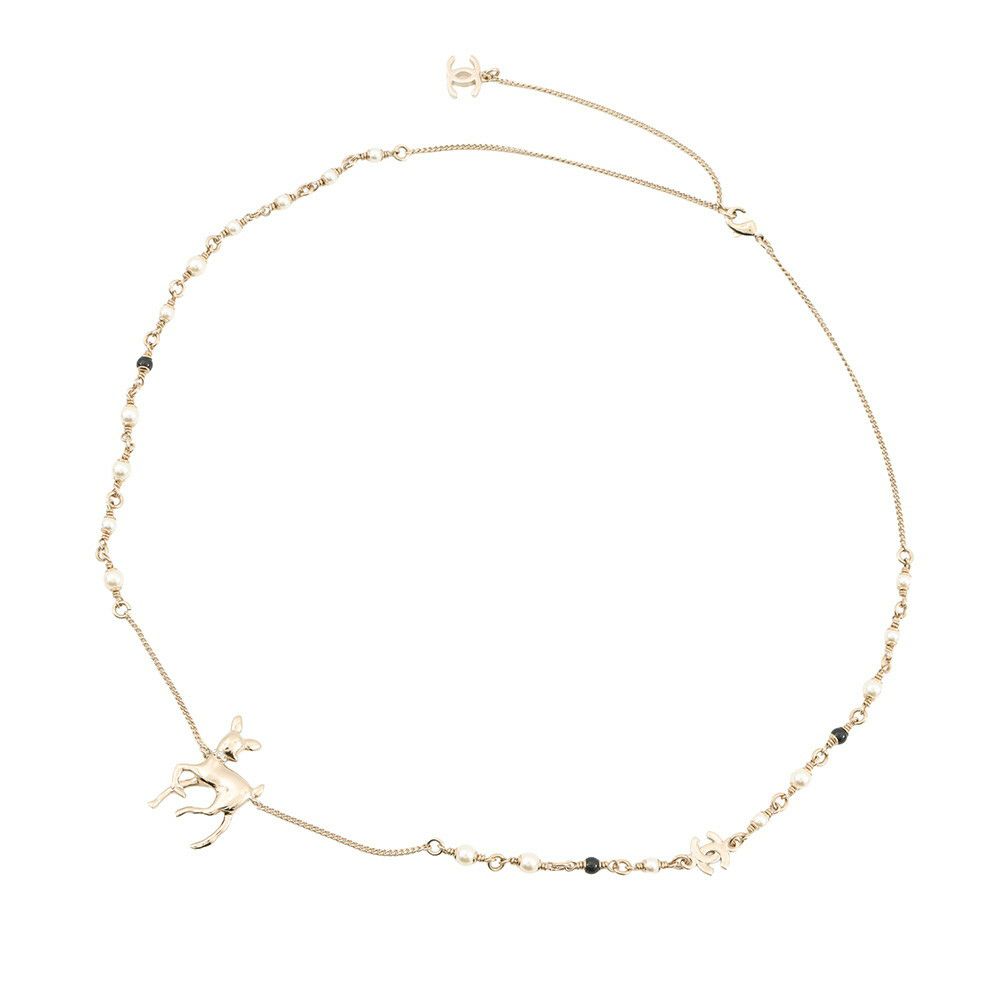 シャネル ノベルティ ココマーク バンビモチーフ ロングネックレス G26C CHANEL アクセサリー VIP限定イヤーズギフト