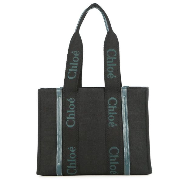 クロエ トートバッグ ウッディ ミディアム キャンバス CHC22WS383 Chloe 黒