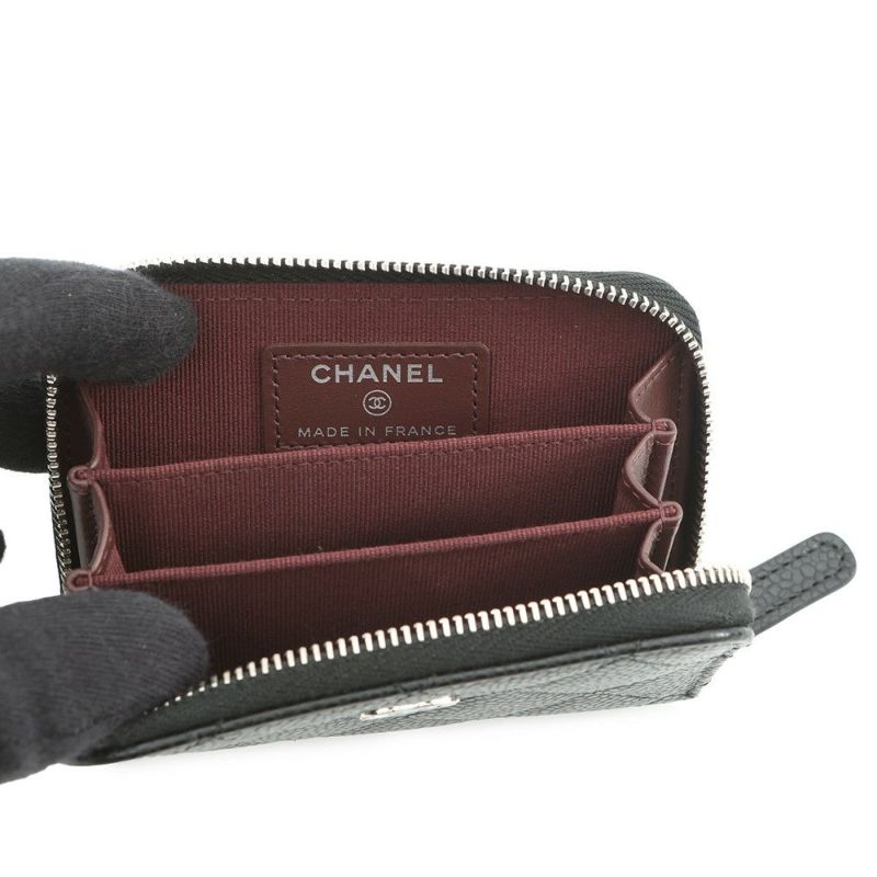 シャネル コインケース マトラッセ ココマーク キャビアスキン AP0216 CHANEL 財布 黒