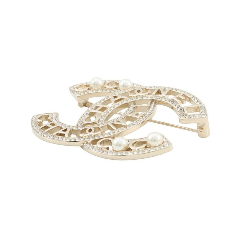 シャネル ブローチ ココマーク フェイクパール ラインストーン B25V AB4879 CHANEL アクセサリー
