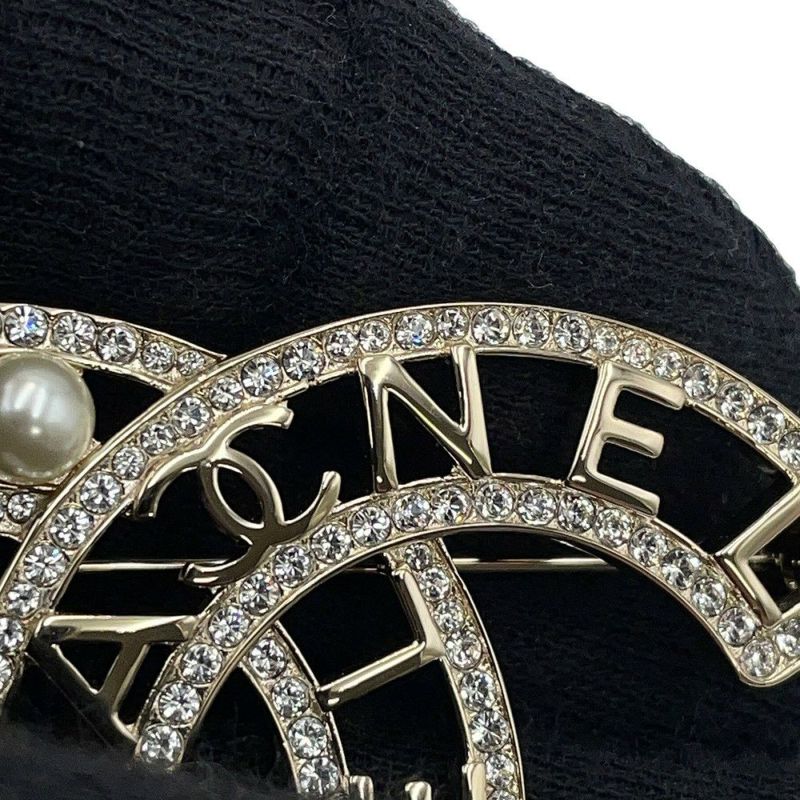 シャネル ブローチ ココマーク フェイクパール ラインストーン B25V AB4879 CHANEL アクセサリー