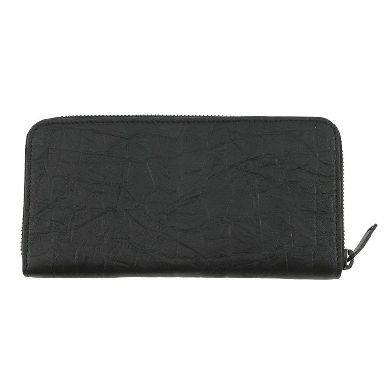 イヴサンローラン 長財布 YSL カサンドラ ラウンドファスナー クロコ型押しレザー 617415 SAINT LAURENT PARIS 黒