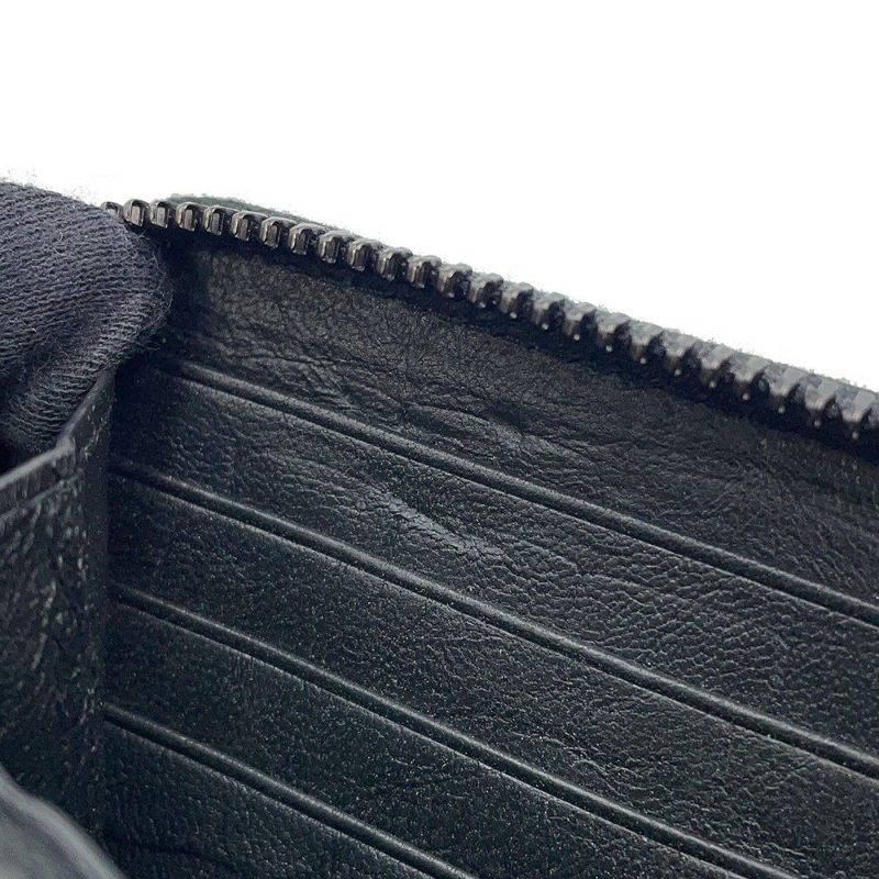 イヴサンローラン 長財布 YSL カサンドラ ラウンドファスナー クロコ型押しレザー 617415 SAINT LAURENT PARIS 黒