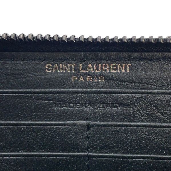 イヴサンローラン 長財布 YSL カサンドラ ラウンドファスナー クロコ型押しレザー 617415 SAINT LAURENT PARIS 黒