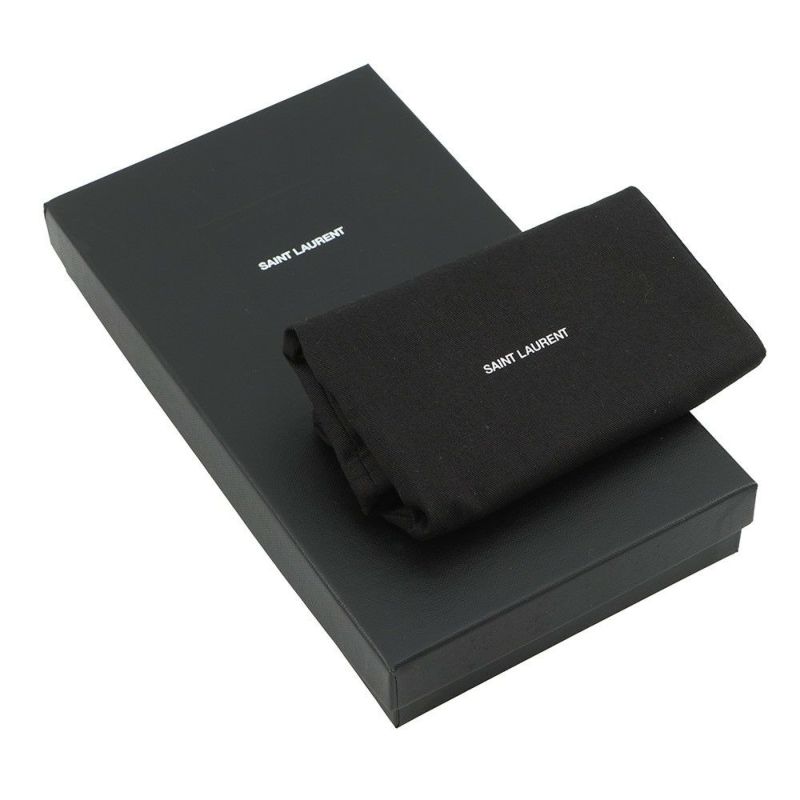 イヴサンローラン 長財布 YSL カサンドラ ラウンドファスナー クロコ型押しレザー 617415 SAINT LAURENT PARIS 黒