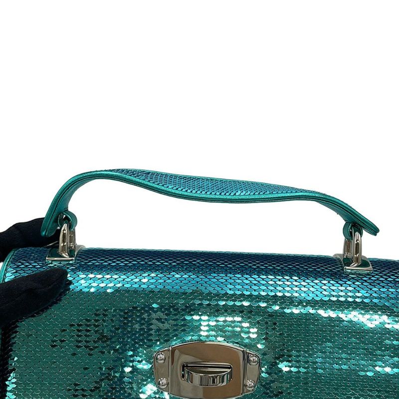 ミュウミュウ ハンドバッグ スパンコール レザー 5BD115 MIUMIU 2way