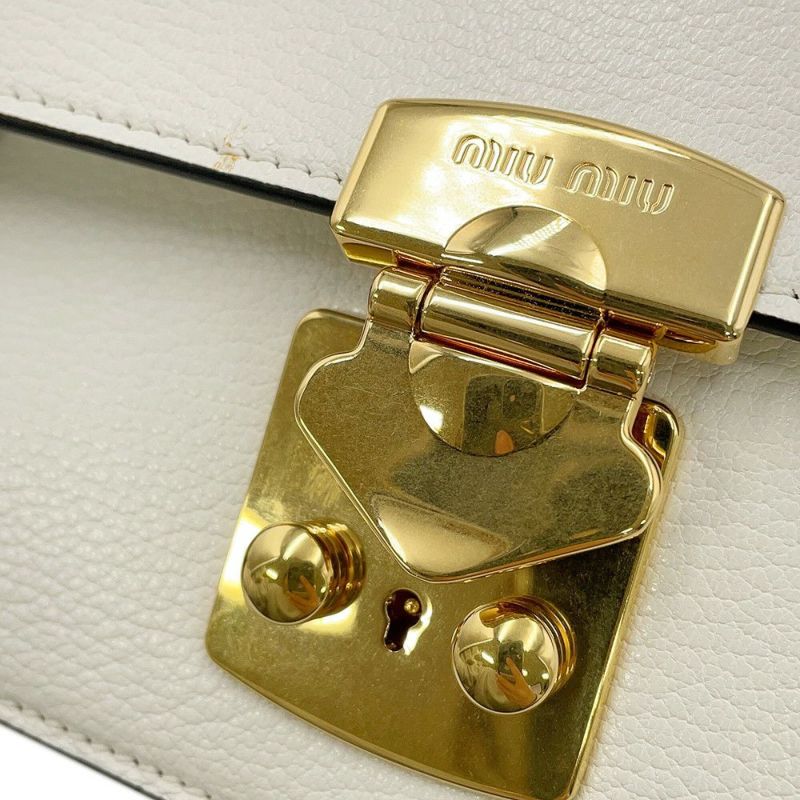 ミュウミュウ ショルダーバッグ マドラス レザー 5BD230 MIUMIU 白 2way