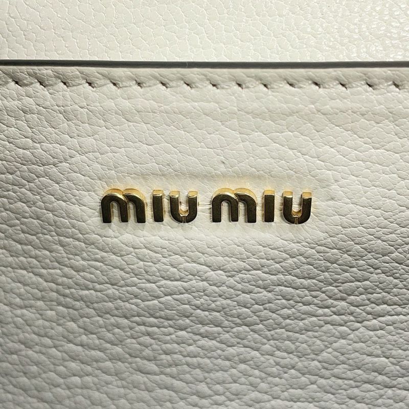 ミュウミュウ ショルダーバッグ マドラス レザー 5BD230 MIUMIU 白 2way