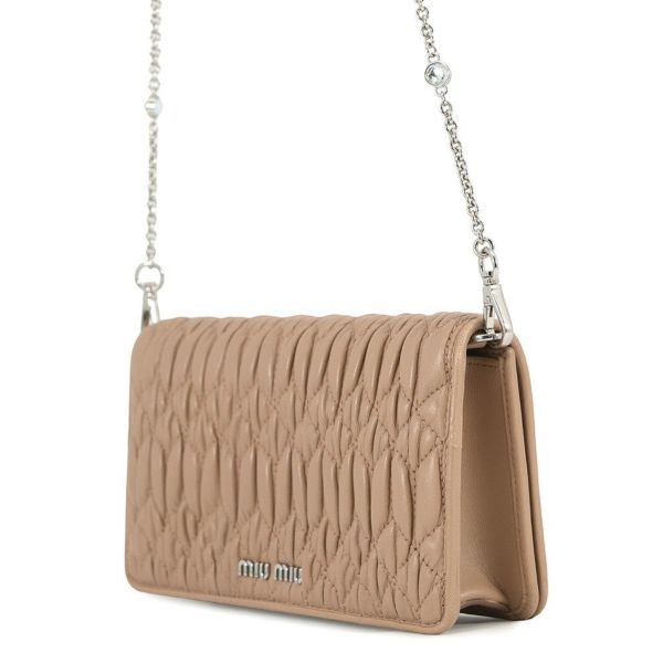 ミュウミュウ チェーンショルダーバッグ マテラッセ クリスタル レザー 5BP044 MIUMIU