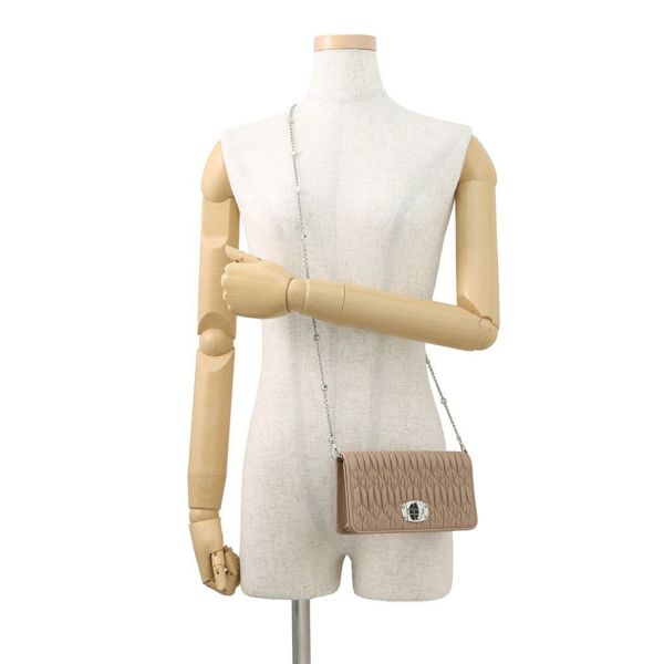 ミュウミュウ チェーンショルダーバッグ マテラッセ クリスタル レザー 5BP044 MIUMIU