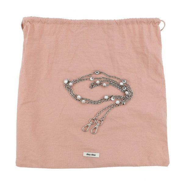 ミュウミュウ チェーンショルダーバッグ マテラッセ クリスタル レザー 5BP044 MIUMIU