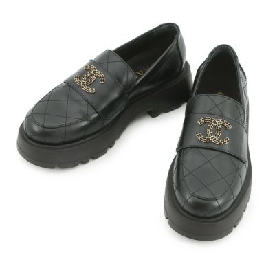 シャネル ローファー ココマーク チェーン スエード レディースサイズ