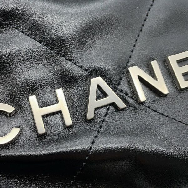 シャネル ハンドバッグ CHANEL 22 ミニ ココマーク シャイニーカーフレザー AS3980 CHANEL 2wayショルダーバッグ 黒