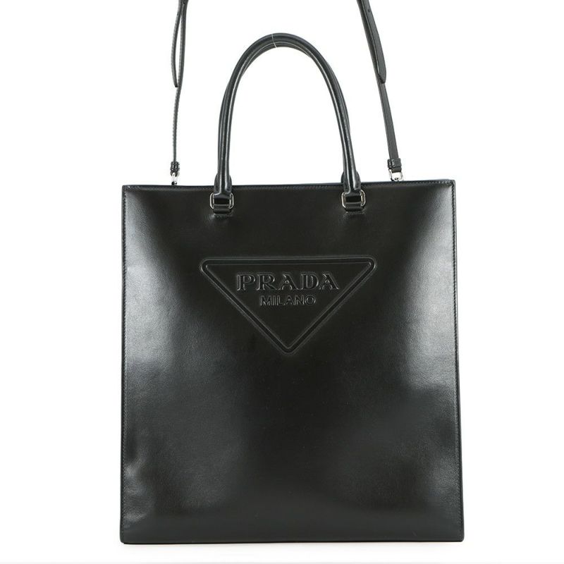 プラダ トートバッグ トライアングル ロゴ 1BA332 PRADA 2way 黒