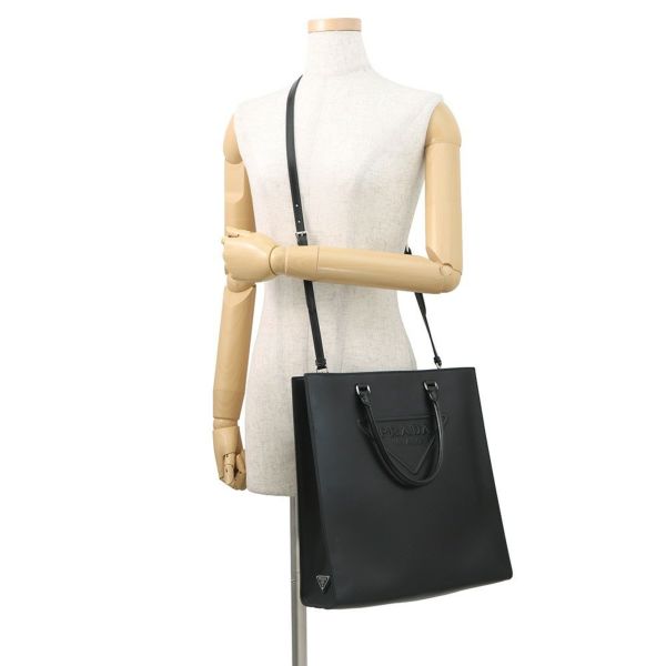 プラダ トートバッグ トライアングル ロゴ 1BA332 PRADA 2way 黒