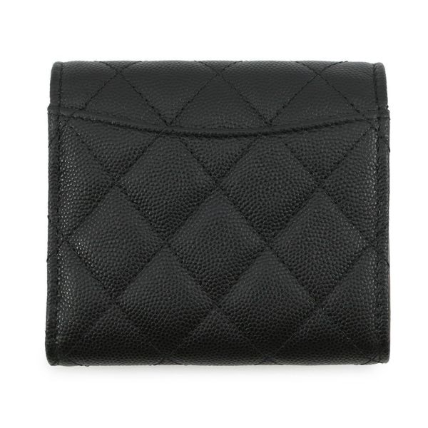 シャネル 三つ折り財布 マトラッセ ココマーク スモール フラップ ウォレット キャビアスキン AP0712 CHANEL 財布 黒