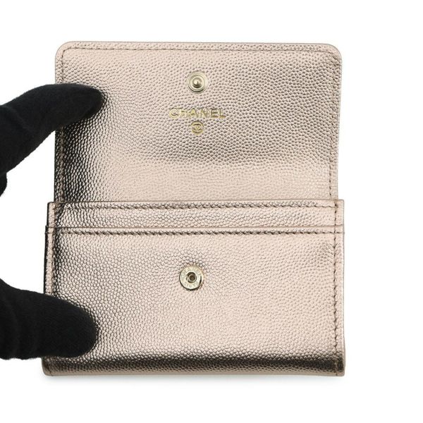 シャネル カードケース ココマーク メタリックグレインドカーフスキン AP4705 CHANEL 名刺入れ 2025/26年 クルーズ コレクション