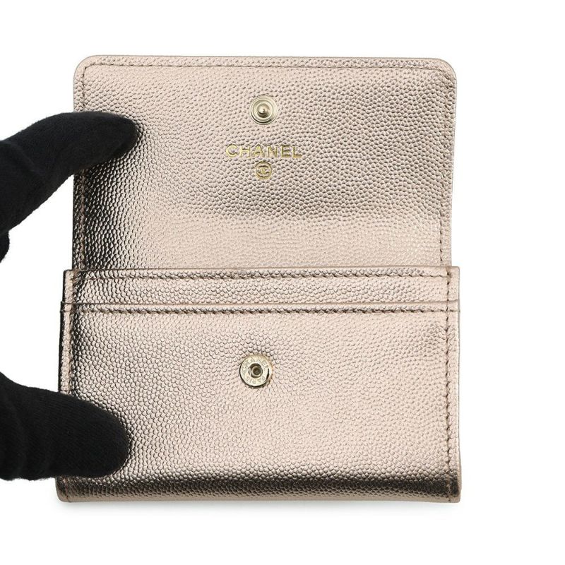 シャネル カードケース ココマーク メタリックグレインドカーフスキン AP4705 CHANEL 名刺入れ 2025/26年 クルーズ コレクション