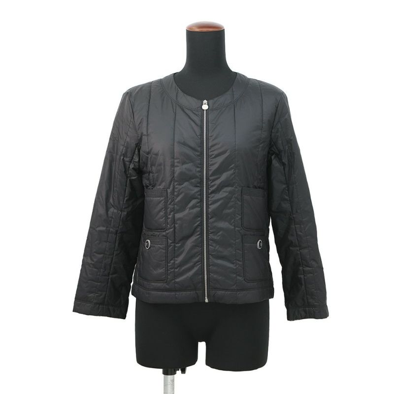 シャネル ダウンジャケット ココボタン ノーカラー キルティング レディースサイズ36 P46944 CHANEL 黒
