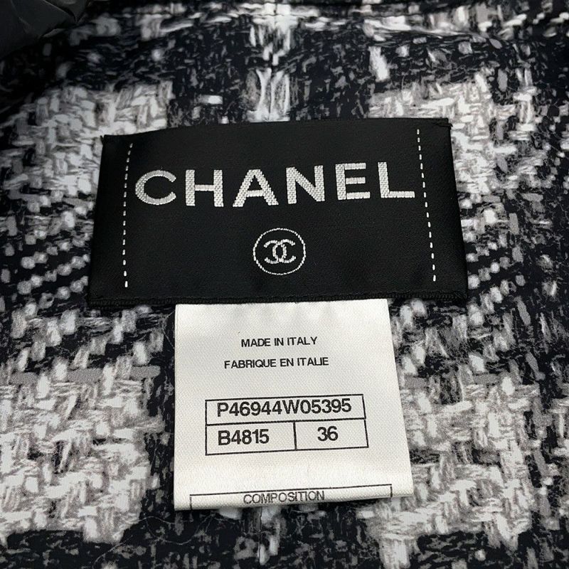 シャネル ダウンジャケット ココボタン ノーカラー キルティング レディースサイズ36 P46944 CHANEL 黒