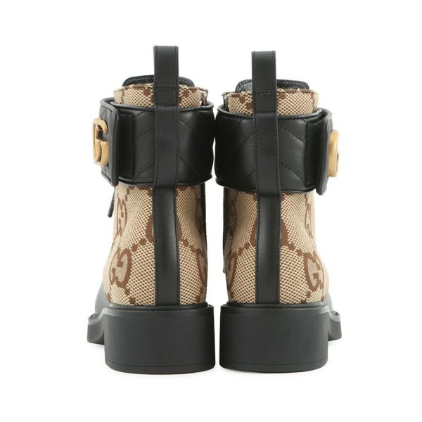 グッチ ブーツ ジャンボGG GGマーモント アンクル GGキャンバス/レザー レディースサイズ34 1/2 678984 GUCCI 靴 黒