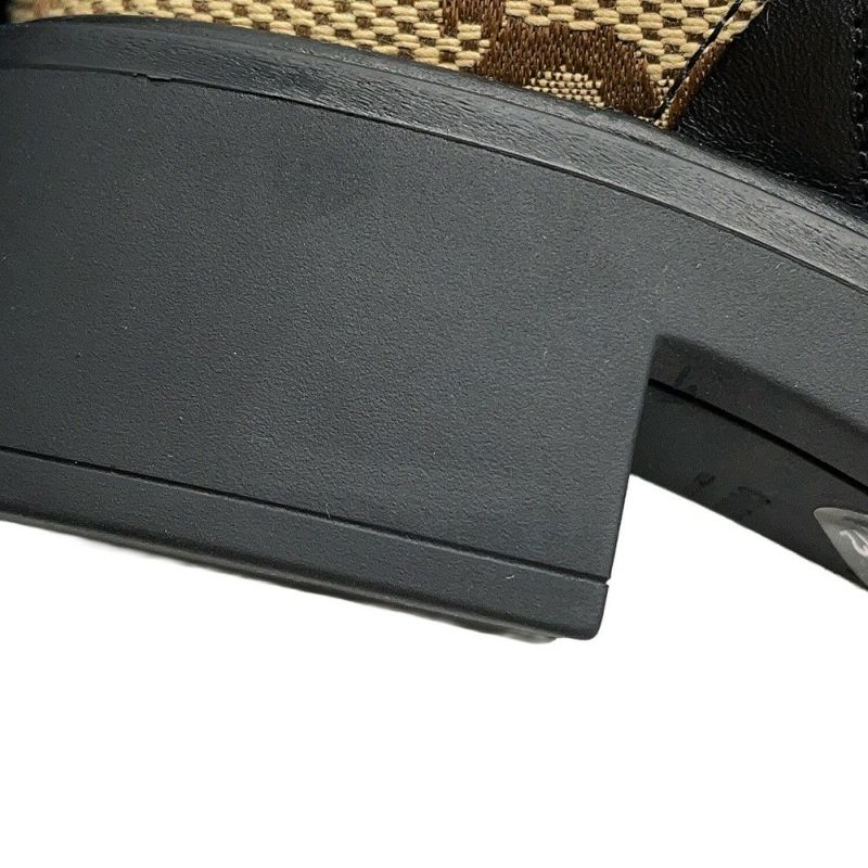 グッチ ブーツ ジャンボGG GGマーモント アンクル GGキャンバス/レザー レディースサイズ34 1/2 678984 GUCCI 靴 黒