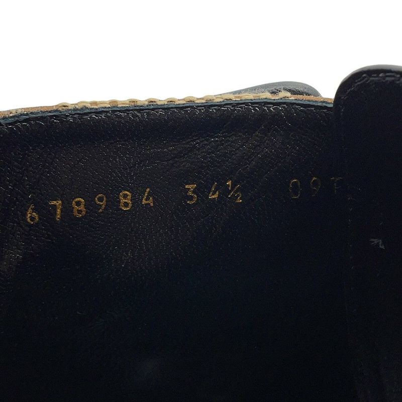 グッチ ブーツ ジャンボGG GGマーモント アンクル GGキャンバス/レザー レディースサイズ34 1/2 678984 GUCCI 靴 黒