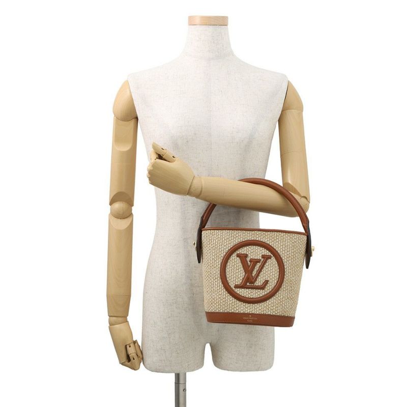ルイヴィトン ハンドバッグ ラフィア/レザー プティ・バケット M59962 LOUIS VUITTON ヴィトン バッグ 2way ショルダー