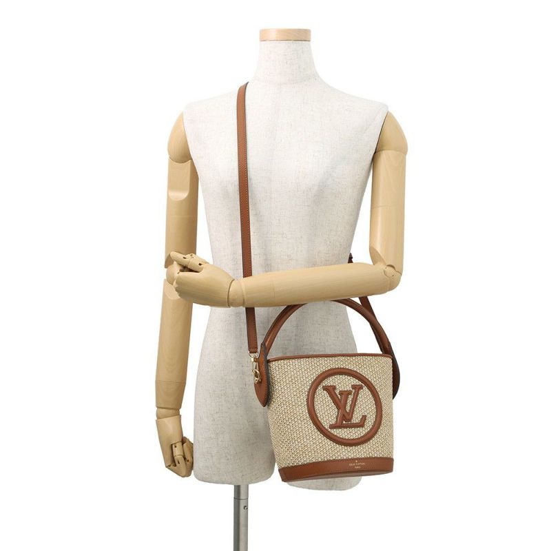 ルイヴィトン ハンドバッグ ラフィア/レザー プティ・バケット M59962 LOUIS VUITTON ヴィトン バッグ 2way ショルダー