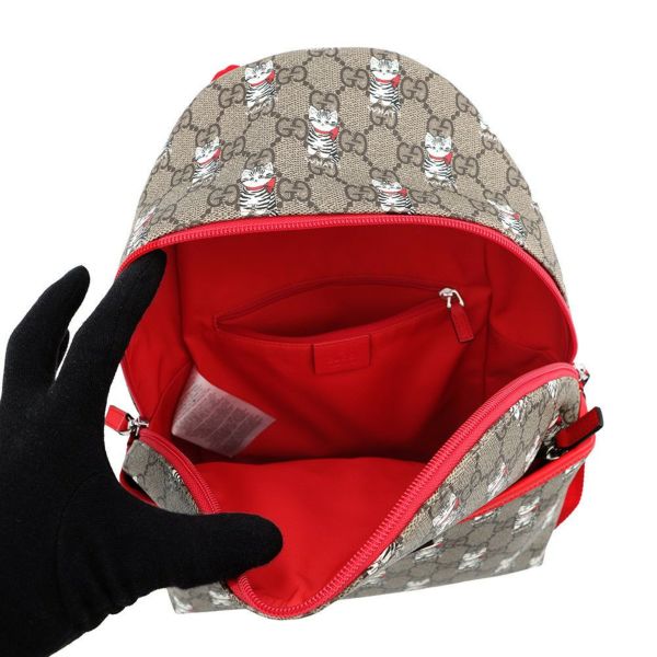 グッチ バックパック キャット 猫 チルドレンズ GGスプリーム/レザー 782708 GUCCI リュック キッズ