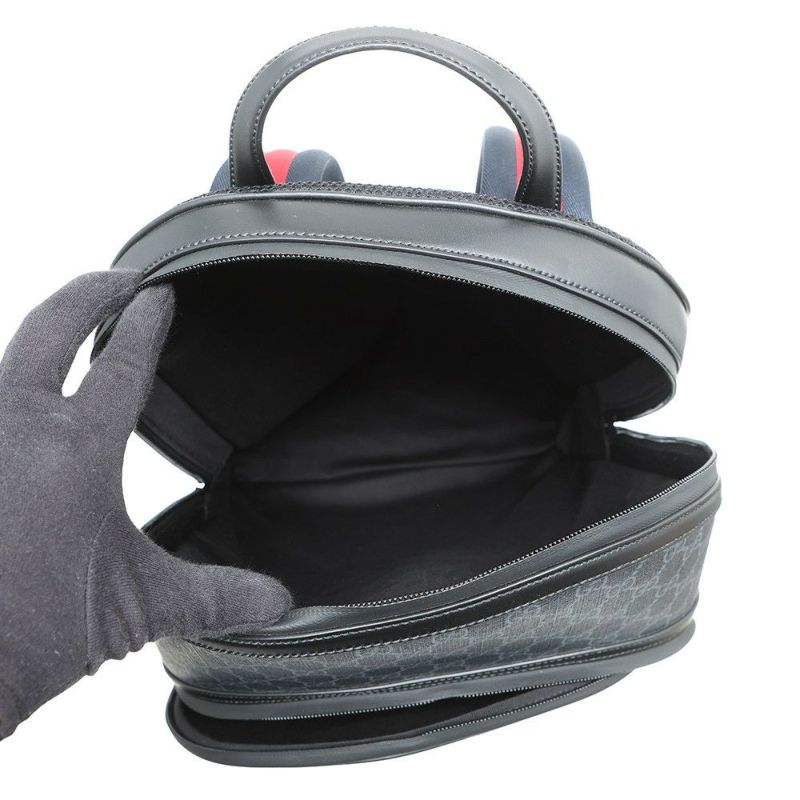 グッチ リュック GGブラック GGスプリーム/レザー 771158 GUCCI バッグ バックパック 黒