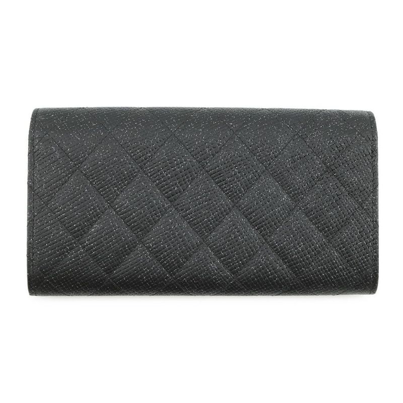 シャネル 長財布 マトラッセ ココマーク チェーンミー キャビアスキン A80002 CHANEL 二つ折り財布 黒