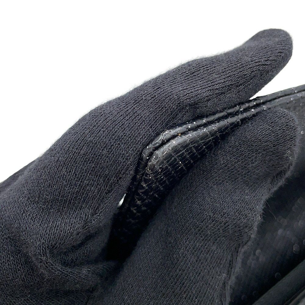 シャネル 長財布 マトラッセ ココマーク チェーンミー キャビアスキン A80002 CHANEL 二つ折り財布 黒