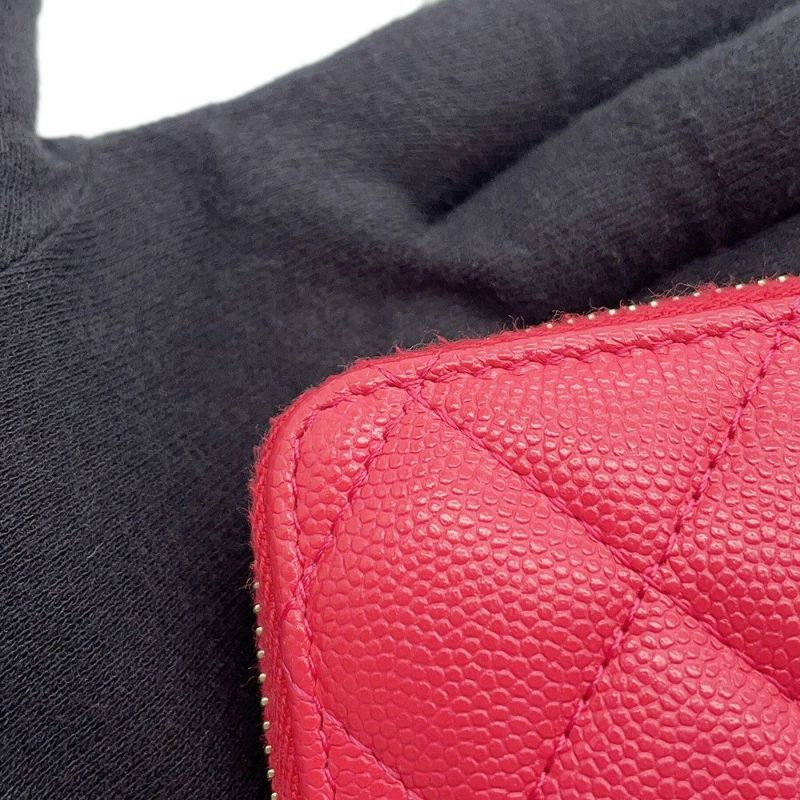 シャネル 長財布 マトラッセ スモール ジップウォレット ココマーク キャビアスキン CHANEL
