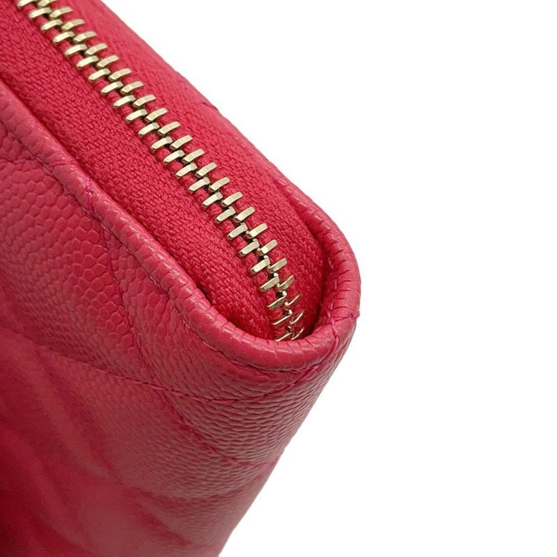 シャネル 長財布 マトラッセ スモール ジップウォレット ココマーク キャビアスキン CHANEL