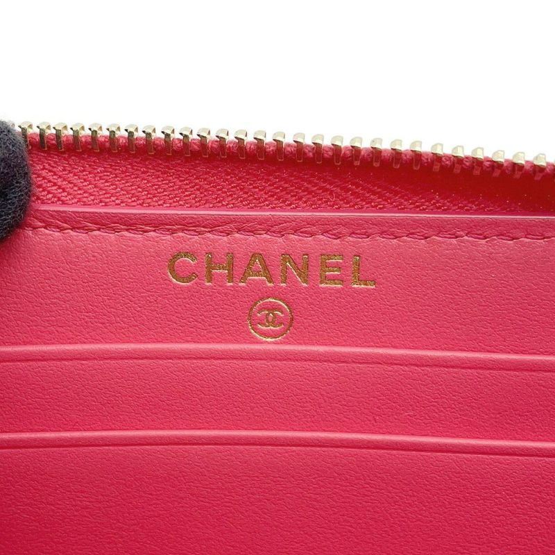 シャネル 長財布 マトラッセ スモール ジップウォレット ココマーク キャビアスキン CHANEL