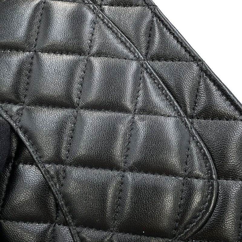 シャネル チェーンウォレット マトラッセ ココマーク ハートチェーン ラムスキン AP3201 CHANEL 黒