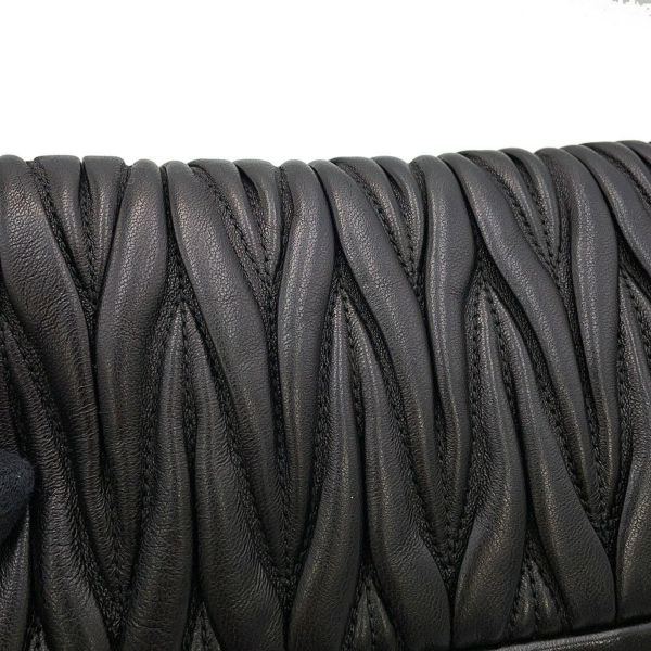 ミュウミュウ ショルダーバッグ マテラッセ クラッチ レザー RP0385 MIUMIU 2wayクラッチバッグ 黒