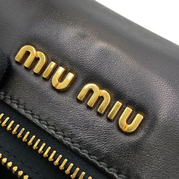 ミュウミュウ ショルダーバッグ マテラッセ クラッチ レザー RP0385 MIUMIU 2wayクラッチバッグ 黒