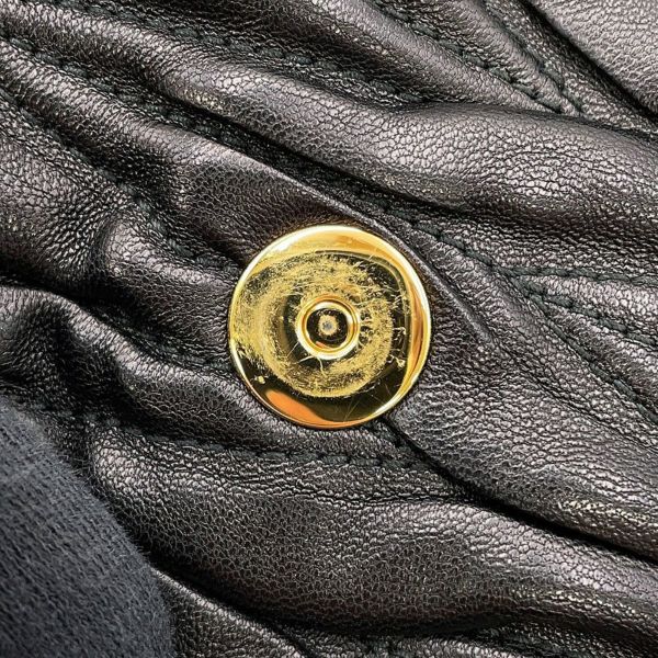 ミュウミュウ ショルダーバッグ マテラッセ クラッチ レザー RP0385 MIUMIU 2wayクラッチバッグ 黒